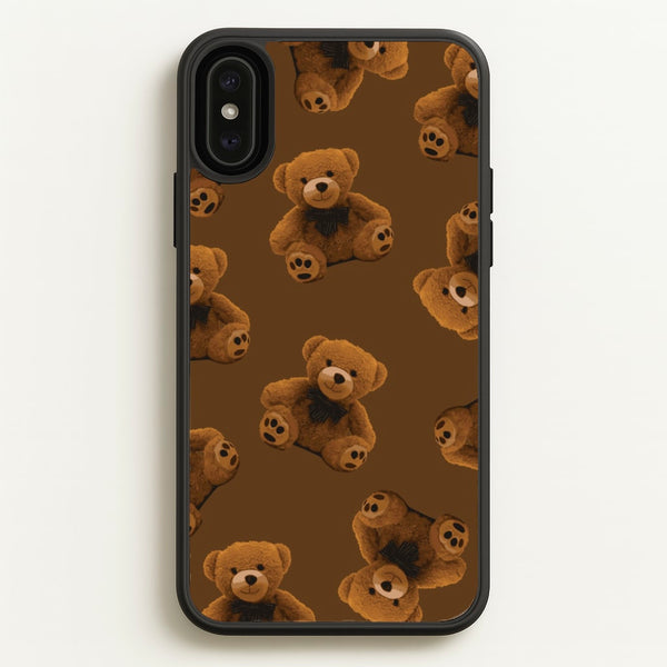 Cute Brown Bear Pattern - Clean Girl Aesthetic Phone Case for iPhone XS Max