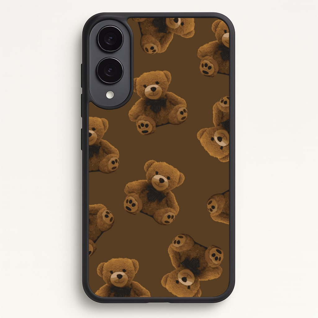 Cute Brown Bear Pattern - Clean Girl Aesthetic Phone Case for Galaxy S25 Edge