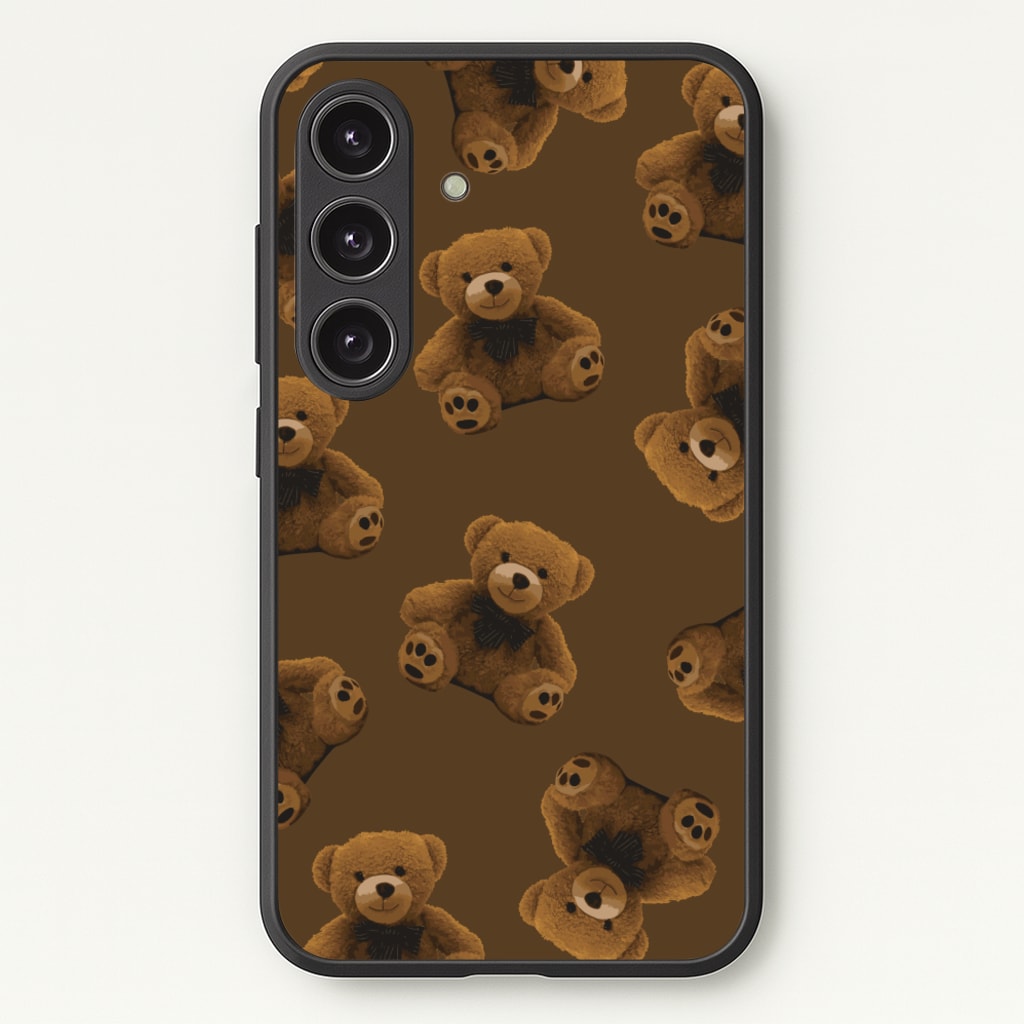 Cute Brown Bear Pattern - Clean Girl Aesthetic Phone Case for Galaxy S25