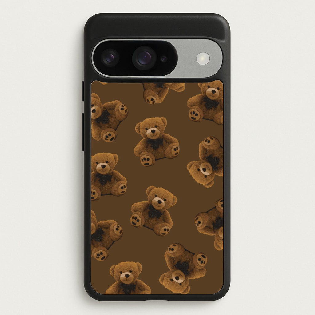 Cute Brown Bear Pattern Phone Case for Google Pixel 10 / 10 Pro