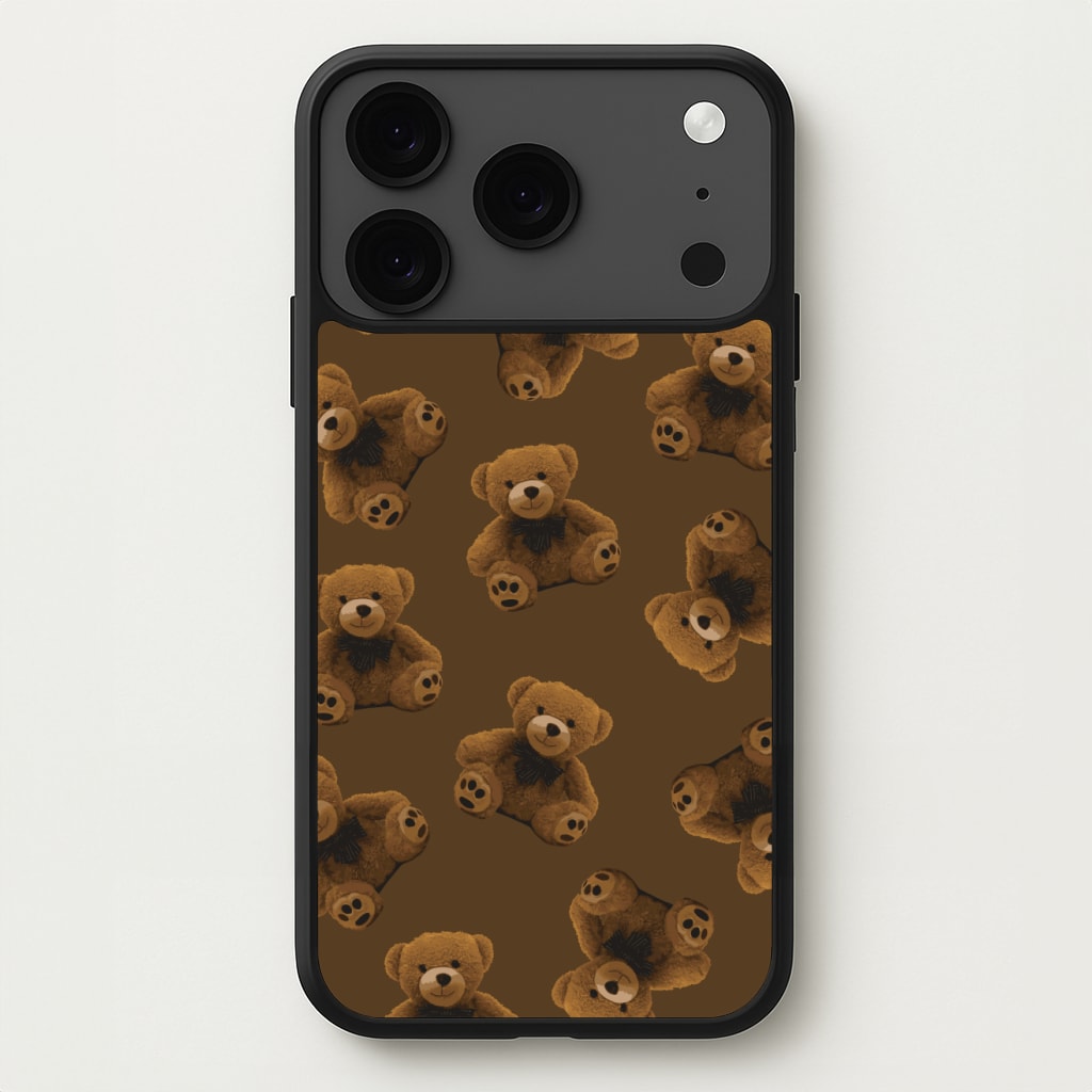 Cute Brown Bear Pattern Phone Case for iPhone 17 Pro