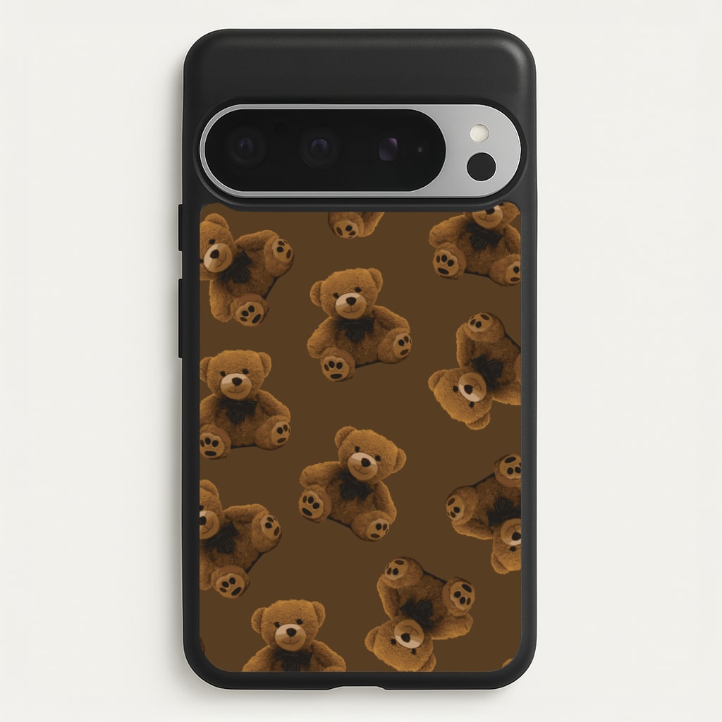 Cute Brown Bear Pattern - Clean Girl Aesthetic Phone Case for Google Pixel 9 Pro XL