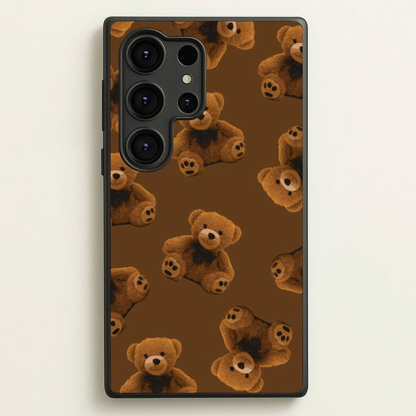 Cute Brown Bear Pattern - Clean Girl Aesthetic Phone Case for Galaxy S25 Ultra