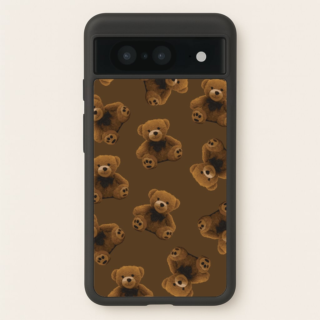 Cute Brown Bear Pattern - Clean Girl Aesthetic Phone Case for Google Pixel 8