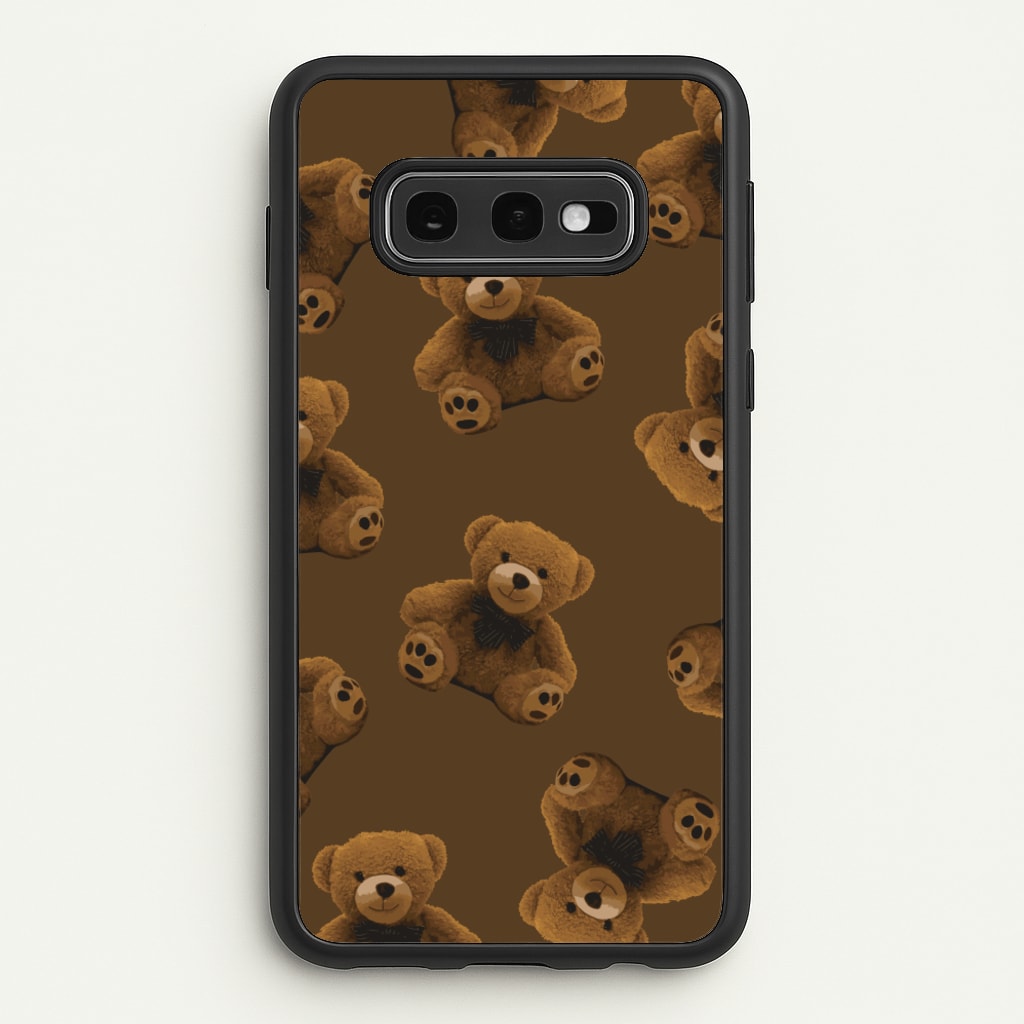 Cute Brown Bear Pattern - Clean Girl Aesthetic Phone Case for Galaxy S10e