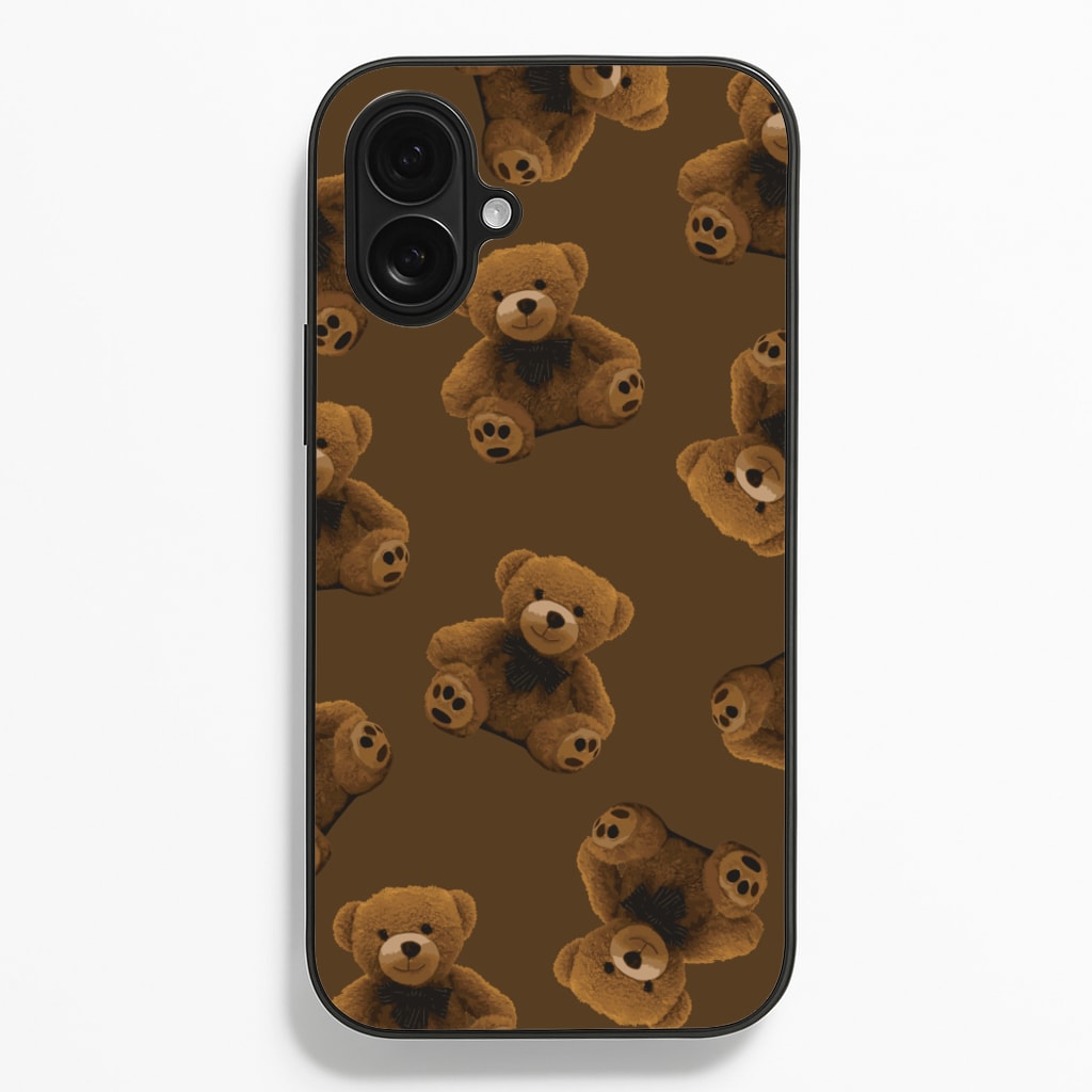 Cute Brown Bear Pattern - Clean Girl Aesthetic Phone Case for iPhone 16 Plus