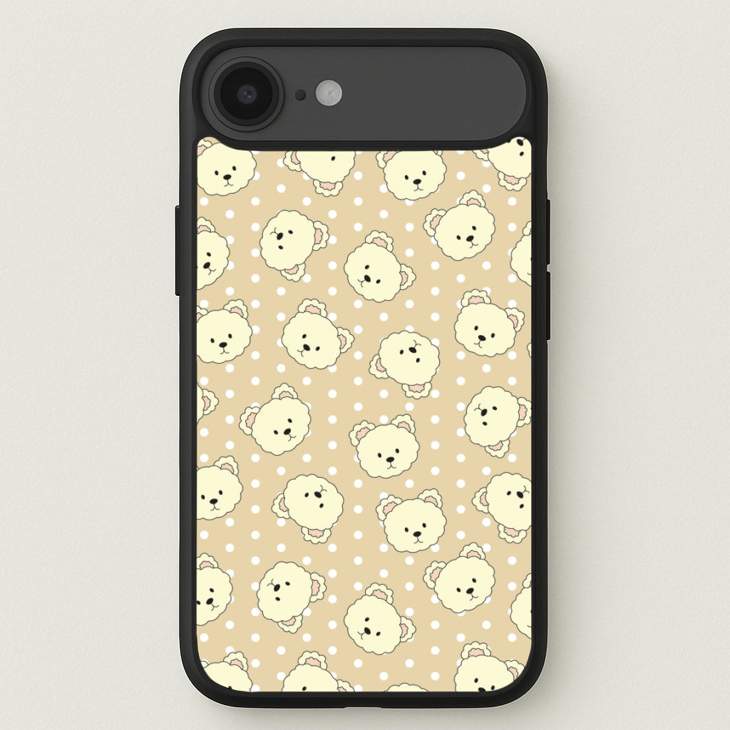 Cream Teddy Bears And Dots Pattern Phone Case for iPhone 17 Air