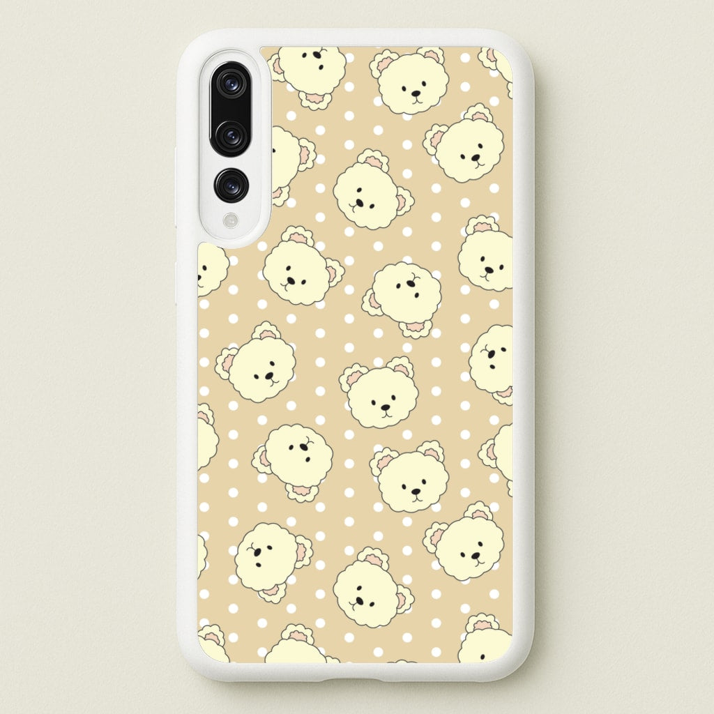 Cream Teddy Bears And Dots Pattern - Clean Girl Aesthetic Phone Case for Huawei P20 Pro