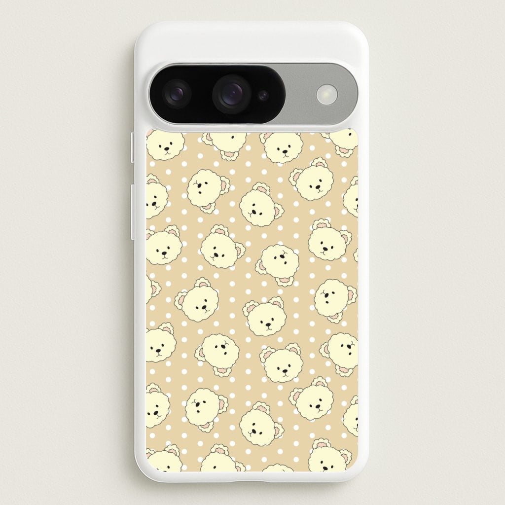 Cream Teddy Bears And Dots Pattern Phone Case for Google Pixel 10 / 10 Pro