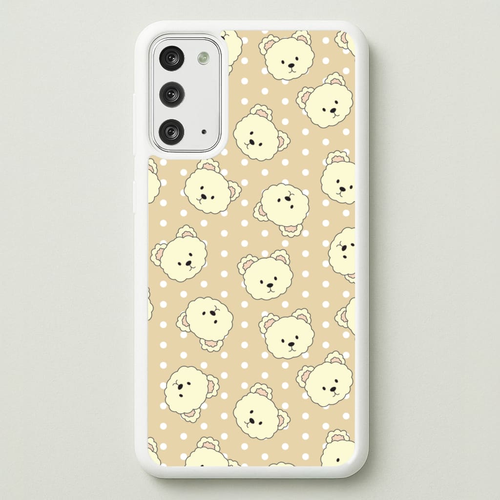 Cream Teddy Bears And Dots Pattern - Clean Girl Aesthetic Phone Case for Galaxy Note 20