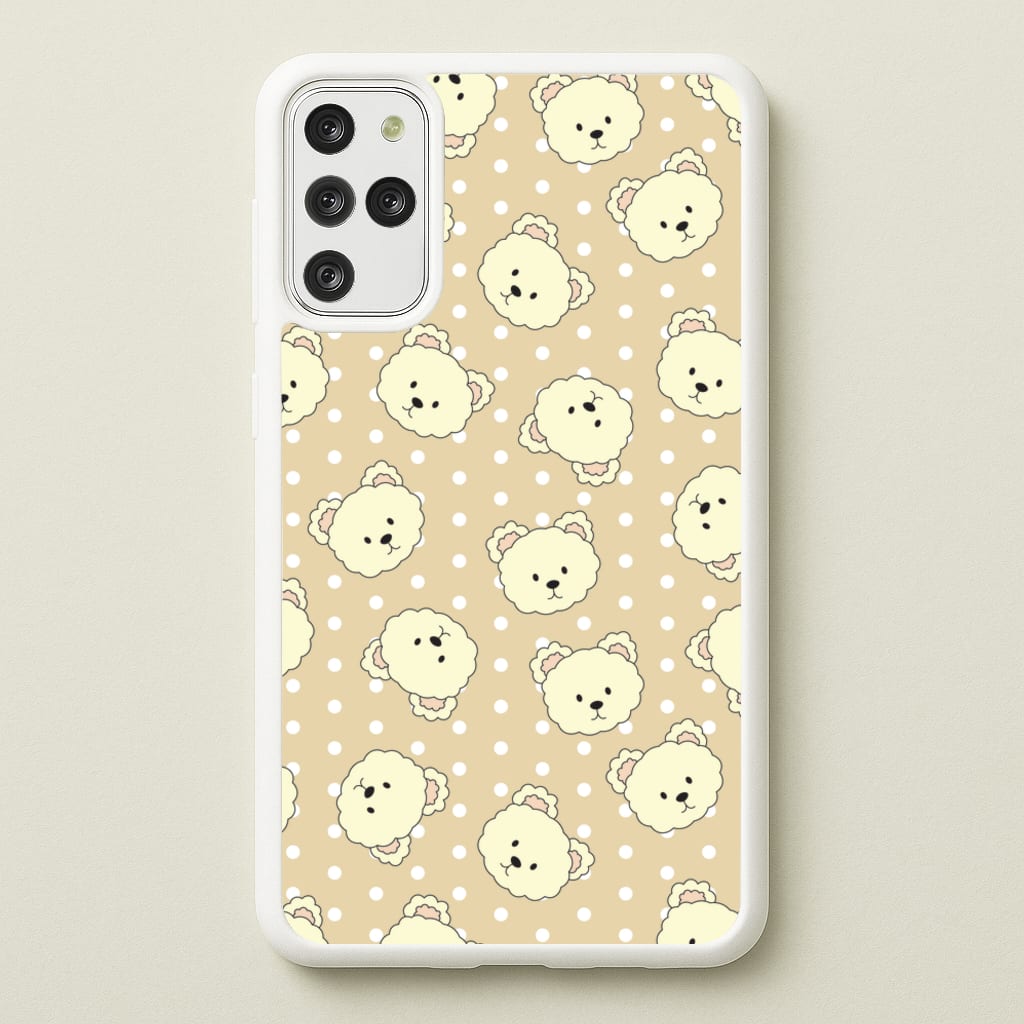 Cream Teddy Bears And Dots Pattern - Clean Girl Aesthetic Phone Case for Galaxy S20 Plus