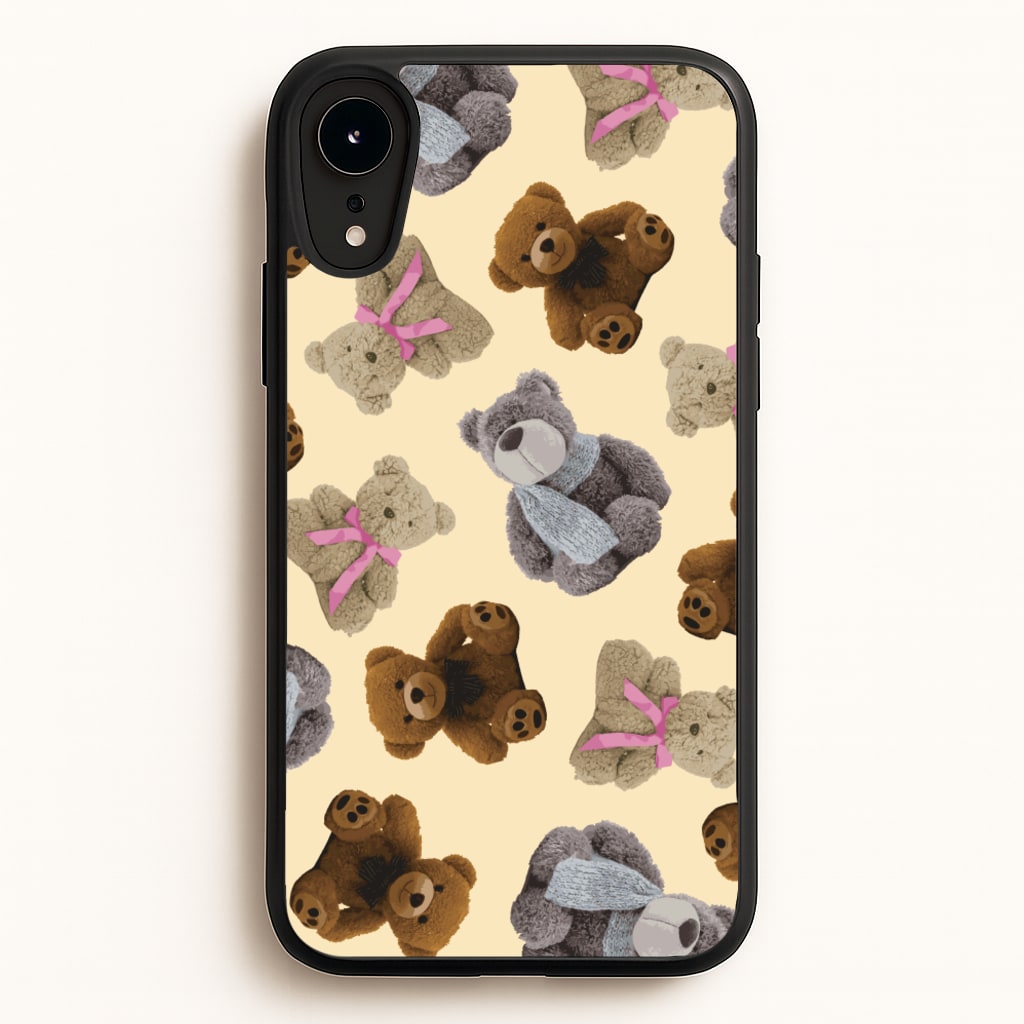 Assortment Of Teddies Pattern - Clean Girl Aesthetic Phone Case for iPhone XR