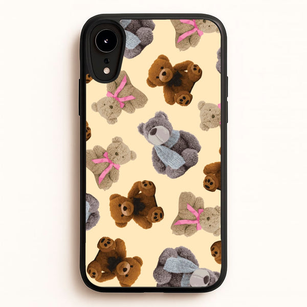 Assortment Of Teddies Pattern - Clean Girl Aesthetic Phone Case for iPhone XR