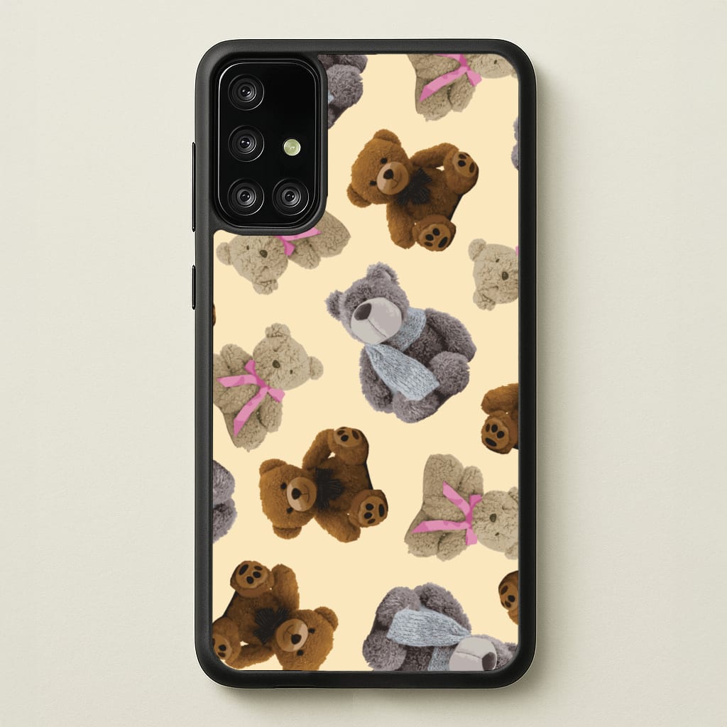 Assortment Of Teddies Pattern - Clean Girl Aesthetic Phone Case for Galaxy A71