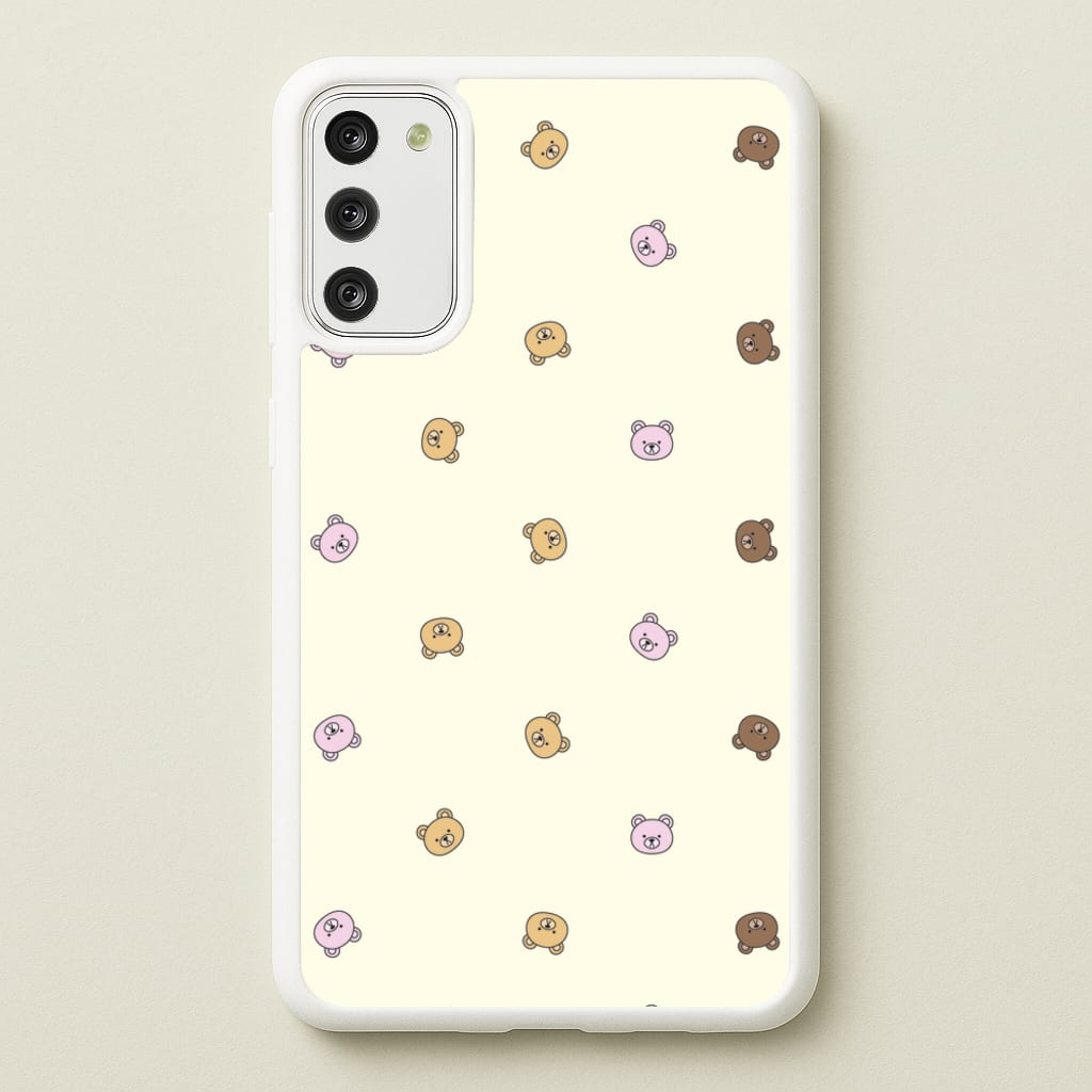 Miniature Teddy Bear Faces Pattern - Clean Girl Aesthetic Phone Case for Galaxy S20
