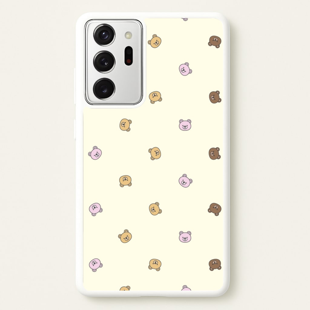Miniature Teddy Bear Faces Pattern - Clean Girl Aesthetic Phone Case for Galaxy Note 20 Ultra