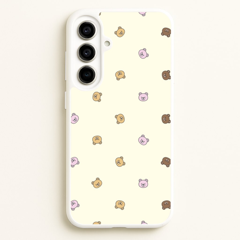 Miniature Teddy Bear Faces Pattern - Clean Girl Aesthetic Phone Case for Galaxy A56