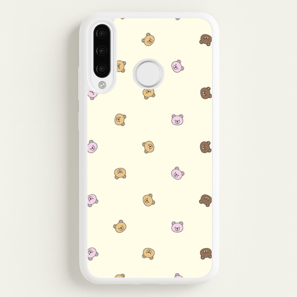 Miniature Teddy Bear Faces Pattern - Clean Girl Aesthetic Phone Case for Huawei P30 Lite