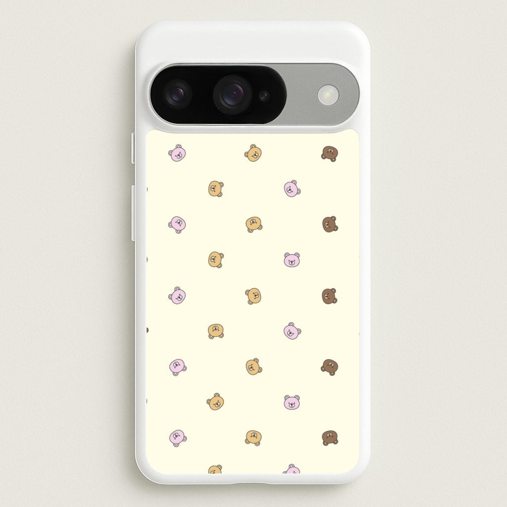 Miniature Teddy Bear Faces Pattern Phone Case for Google Pixel 10 / 10 Pro