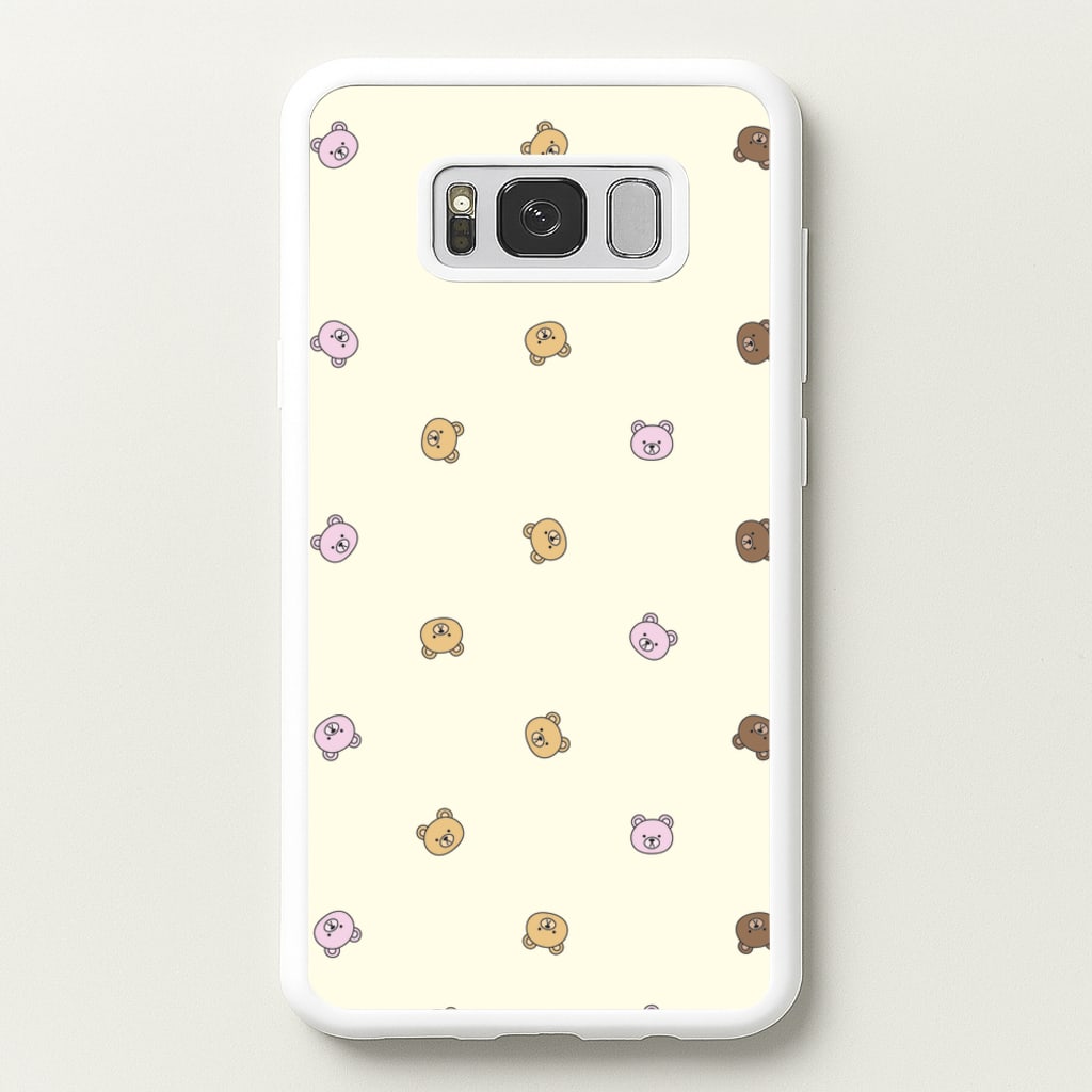 Miniature Teddy Bear Faces Pattern - Clean Girl Aesthetic Phone Case for Galaxy S8 Plus