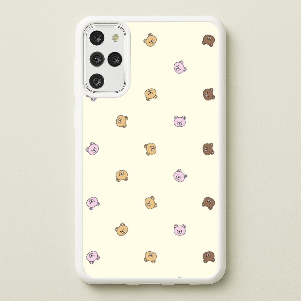 Miniature Teddy Bear Faces Pattern - Clean Girl Aesthetic Phone Case for Galaxy S20 Plus