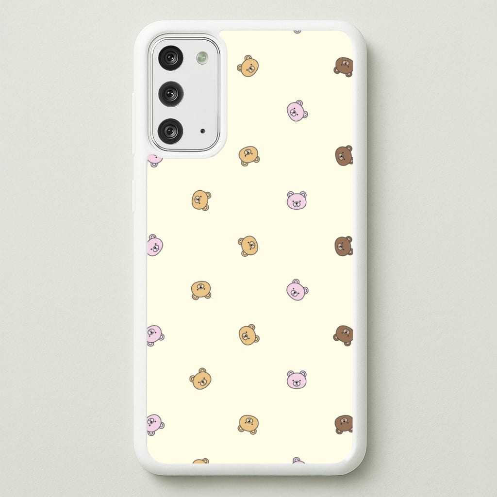 Miniature Teddy Bear Faces Pattern - Clean Girl Aesthetic Phone Case for Galaxy Note 20