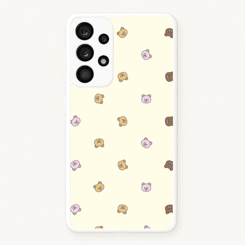 Miniature Teddy Bear Faces Pattern - Clean Girl Aesthetic Phone Case for Galaxy A53