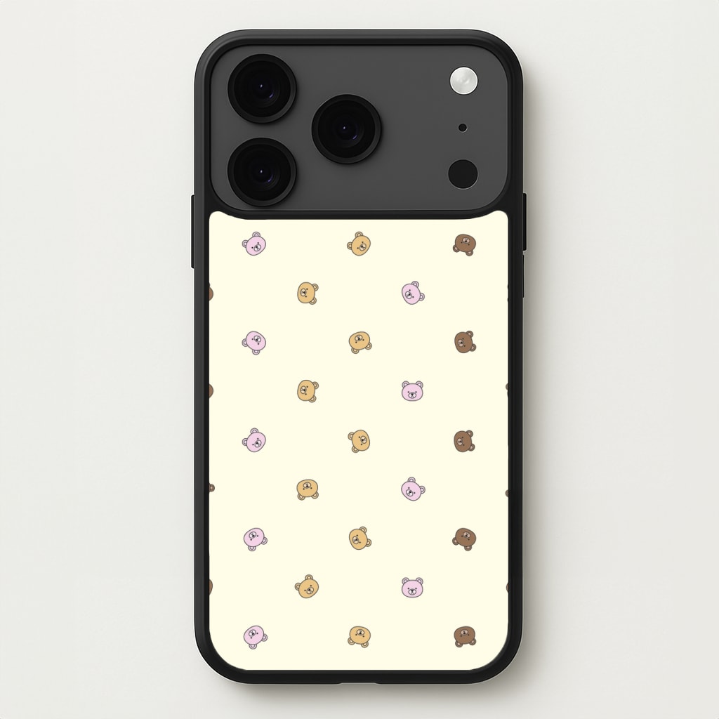 Miniature Teddy Bear Faces Pattern Phone Case for iPhone 17 Pro Max