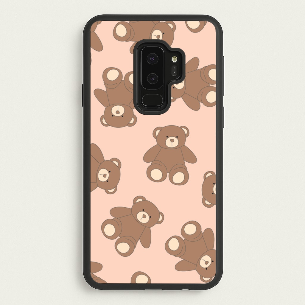 Cartoon Brown Bear Pattern - Clean Girl Aesthetic Phone Case for Galaxy S9 Plus