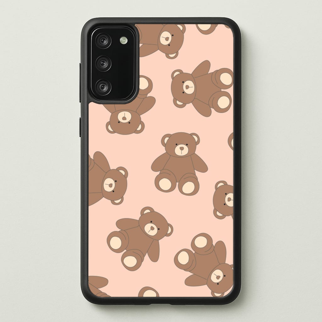 Cartoon Brown Bear Pattern - Clean Girl Aesthetic Phone Case for Galaxy A41