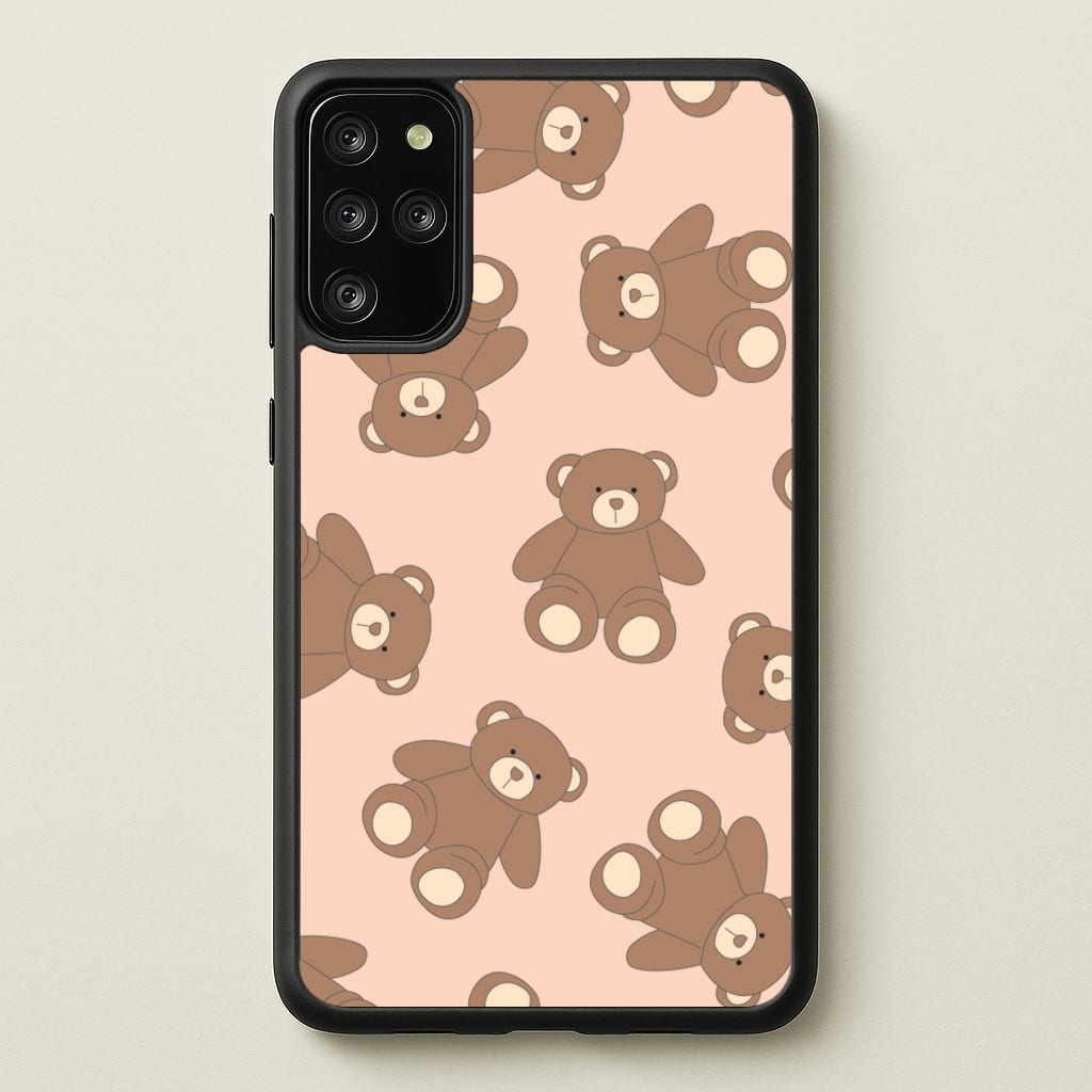 Cartoon Brown Bear Pattern - Clean Girl Aesthetic Phone Case for Galaxy S20 Plus