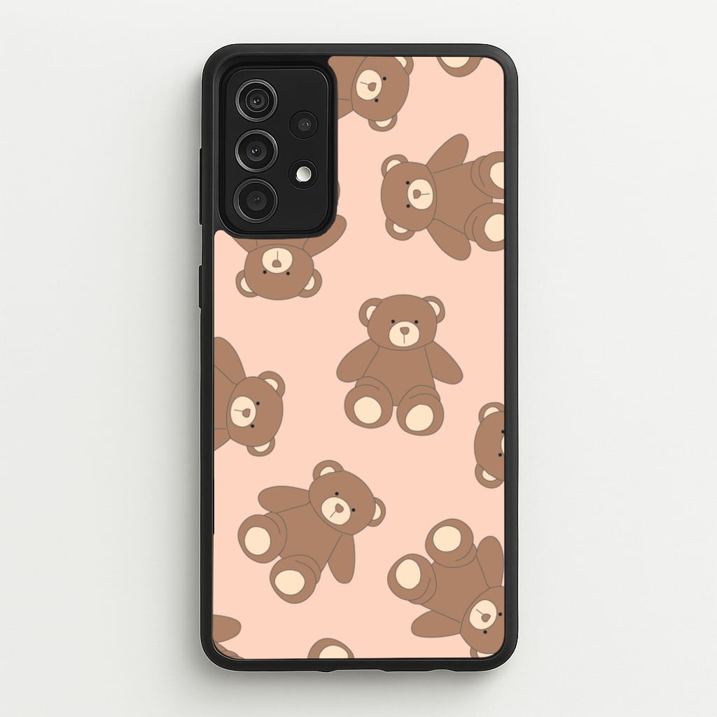Cartoon Brown Bear Pattern - Clean Girl Aesthetic Phone Case for Galaxy A52 / A52s