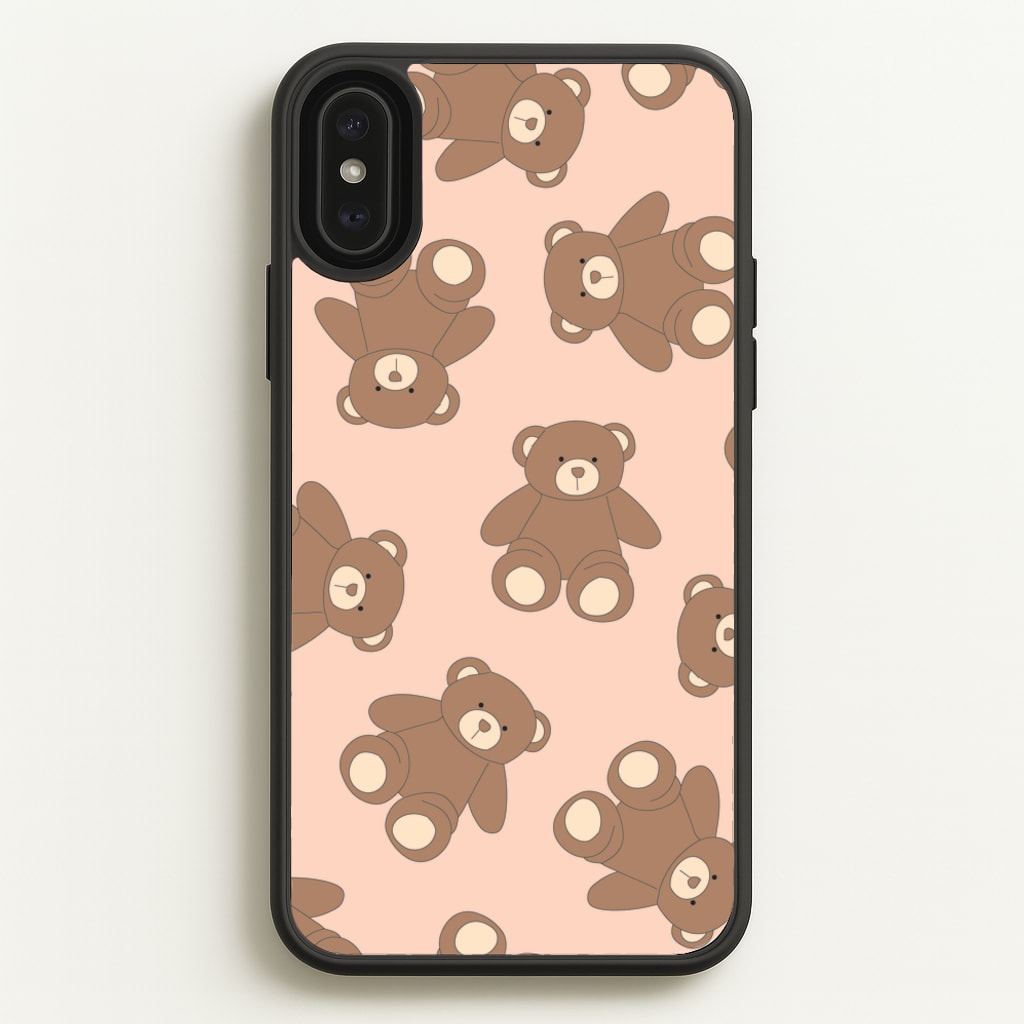 Cartoon Brown Bear Pattern - Clean Girl Aesthetic Phone Case for iPhone XS Max