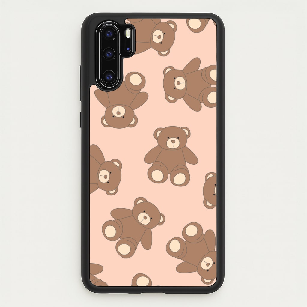 Cartoon Brown Bear Pattern - Clean Girl Aesthetic Phone Case for Huawei P30 Pro