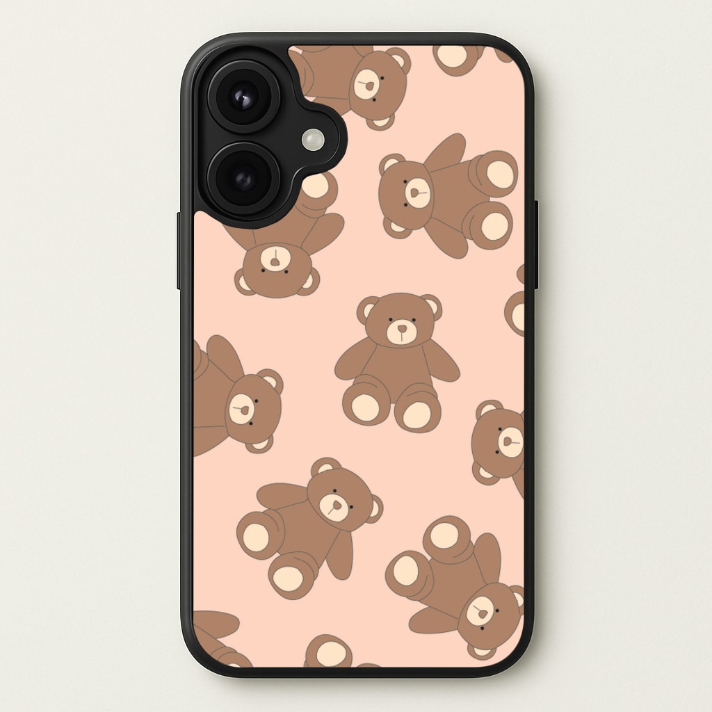 Cartoon Brown Bear Pattern Phone Case for iPhone 17