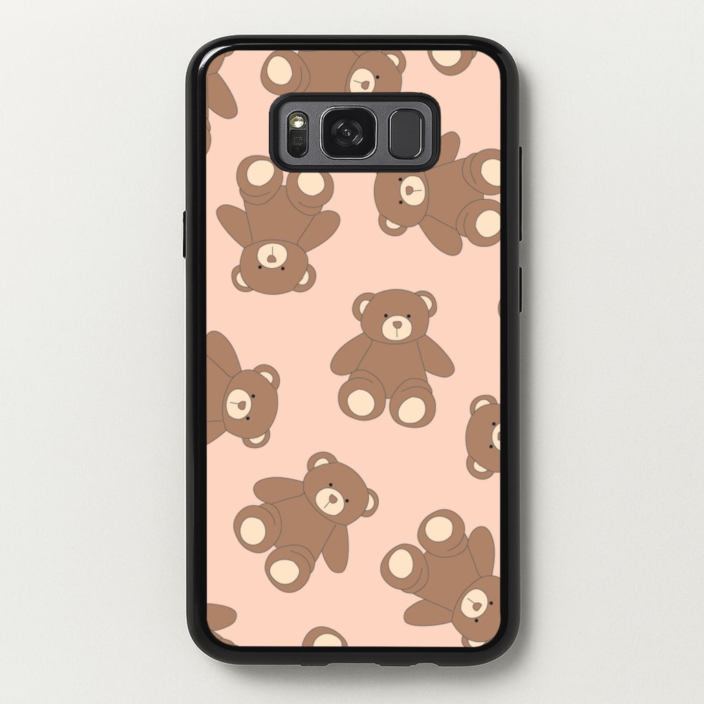 Cartoon Brown Bear Pattern - Clean Girl Aesthetic Phone Case for Galaxy S8