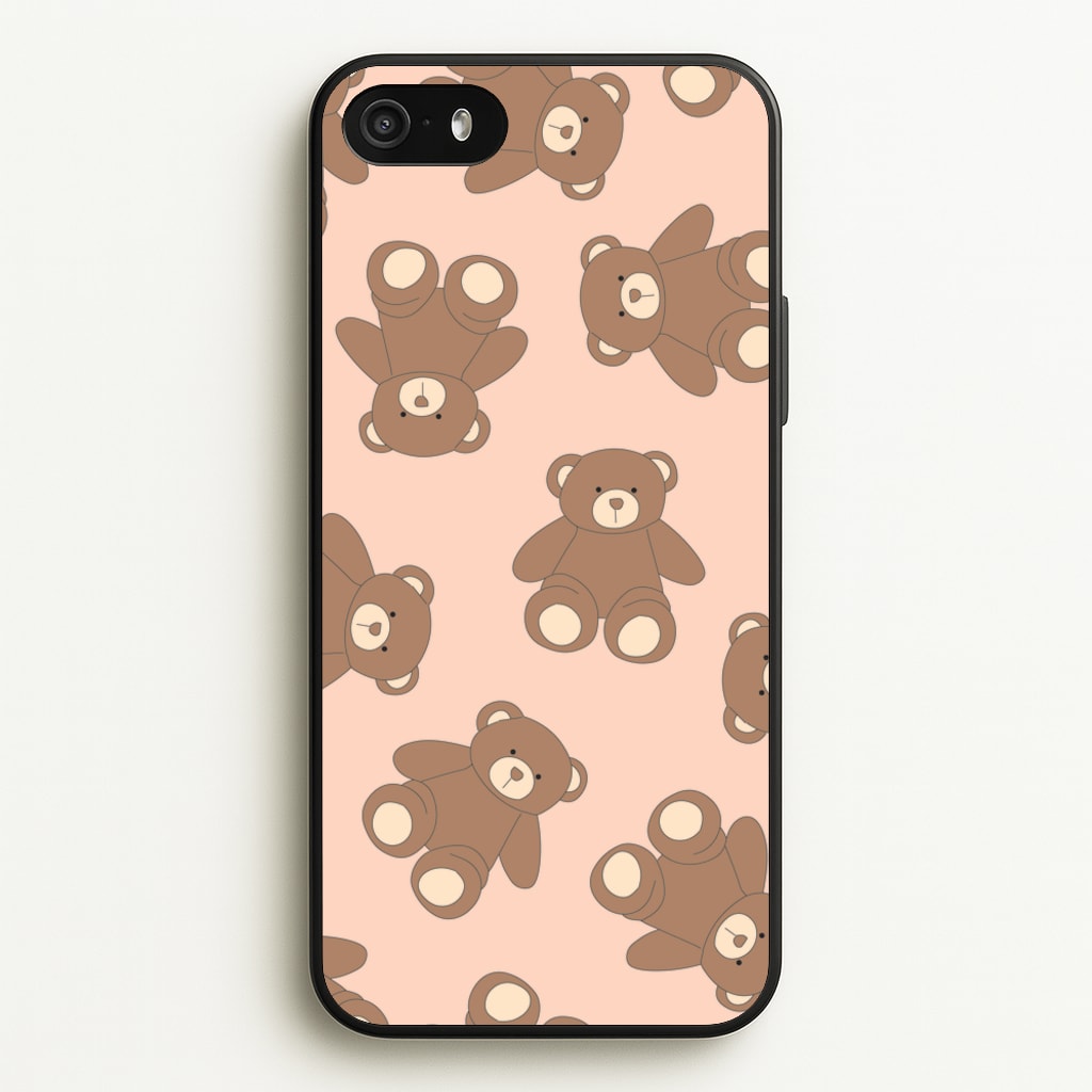 Cartoon Brown Bear Pattern - Clean Girl Aesthetic Phone Case for iPhone 5 / 5s / SE 2016