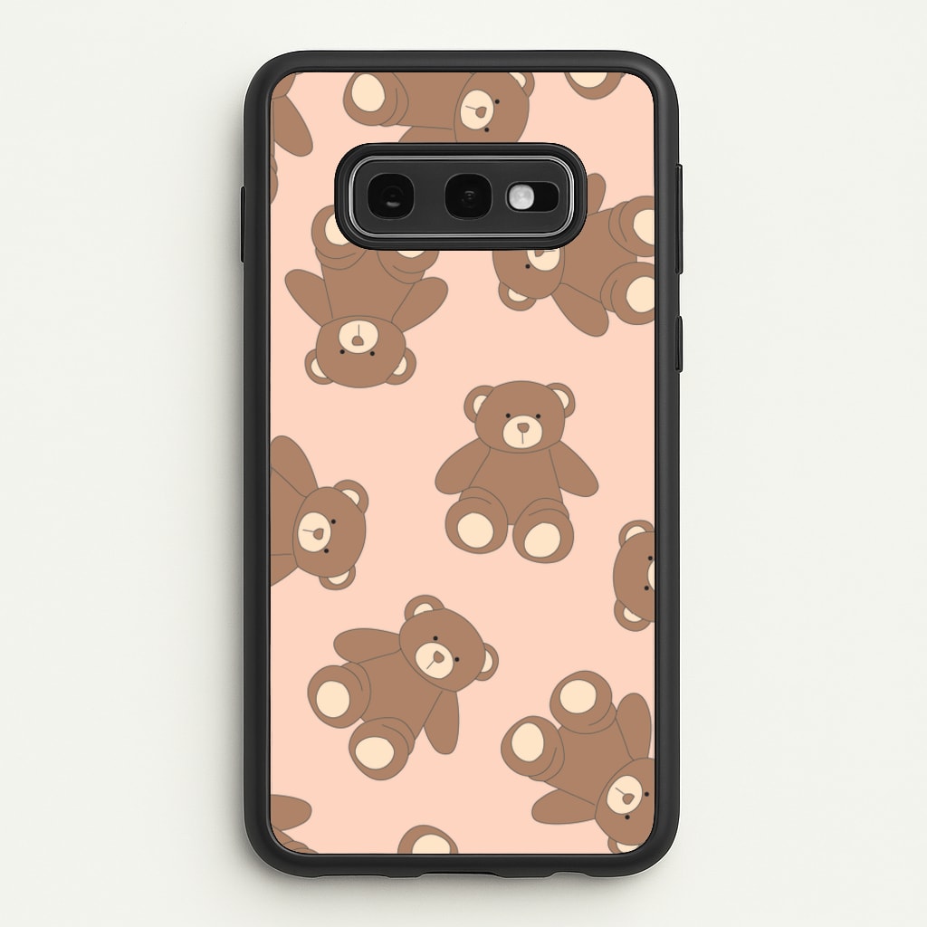 Cartoon Brown Bear Pattern - Clean Girl Aesthetic Phone Case for Galaxy S10e
