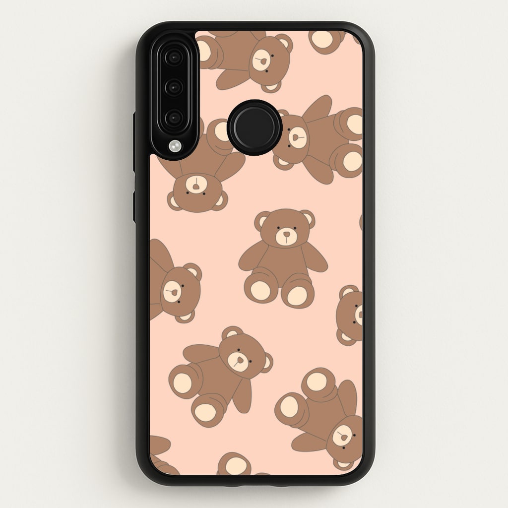 Cartoon Brown Bear Pattern - Clean Girl Aesthetic Phone Case for Huawei P30 Lite