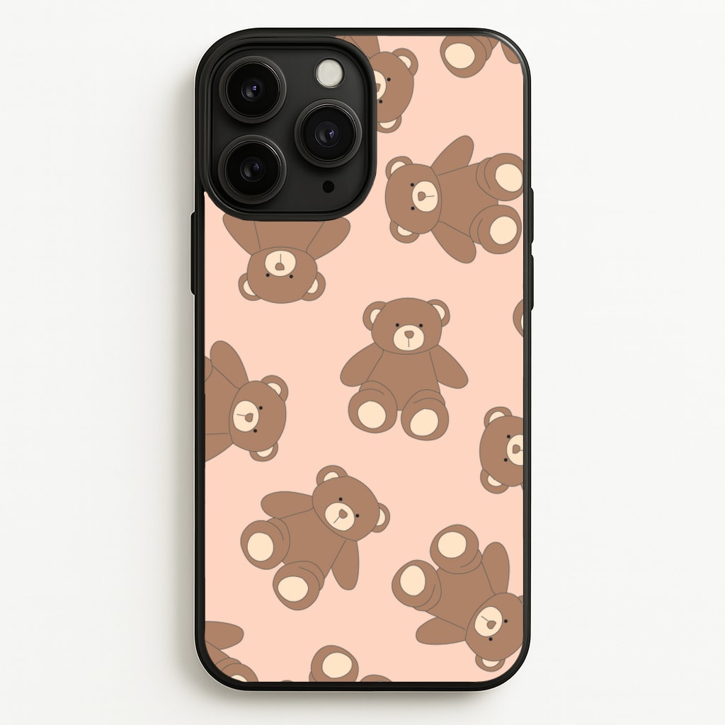 Cartoon Brown Bear Pattern - Clean Girl Aesthetic Phone Case for iPhone 11 Pro Max