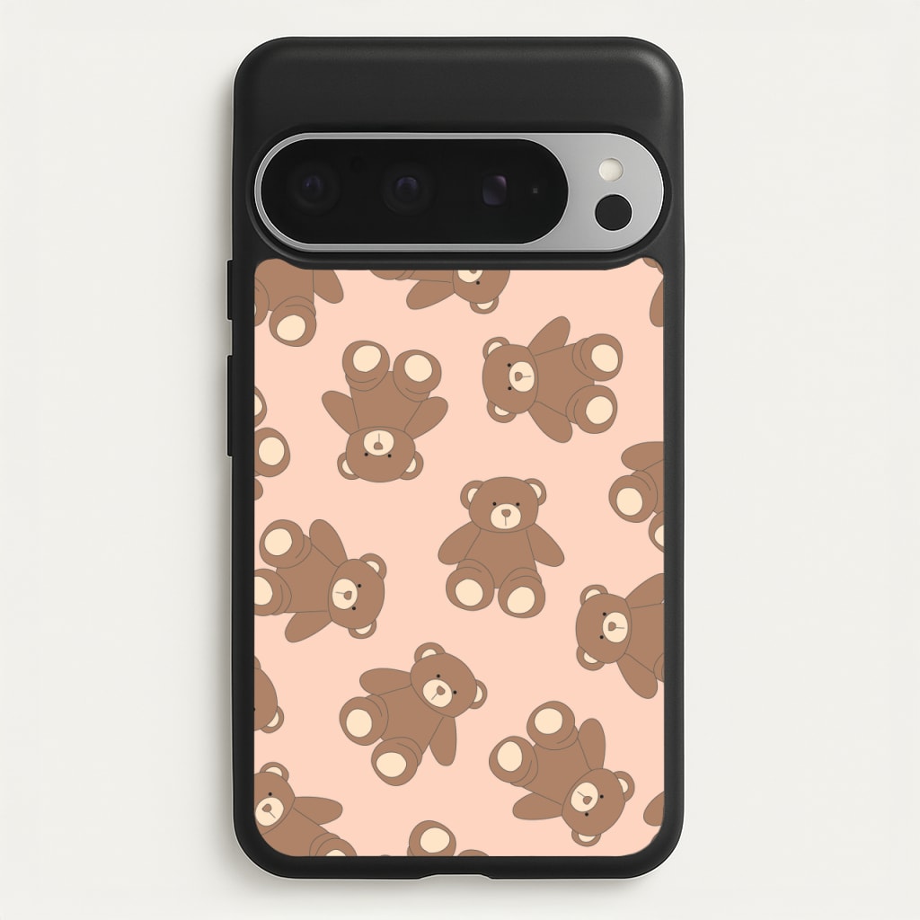 Cartoon Brown Bear Pattern - Clean Girl Aesthetic Phone Case for Google Pixel 9 Pro XL