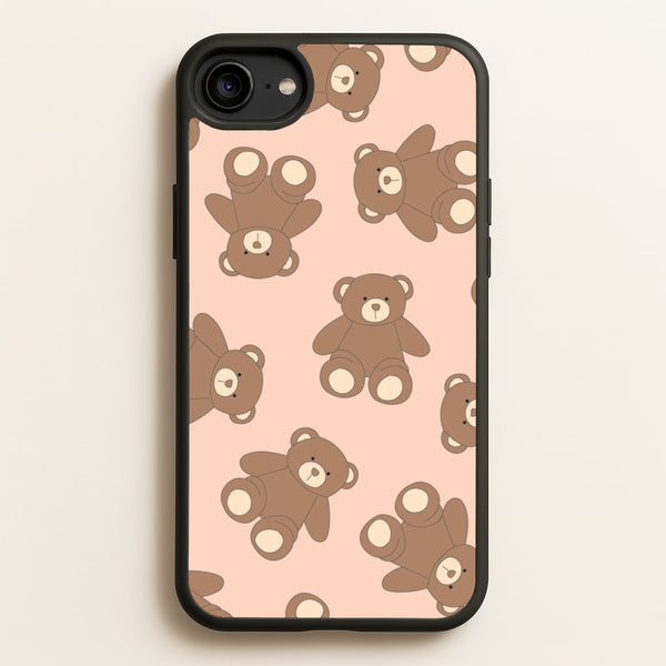 Cartoon Brown Bear Pattern - Clean Girl Aesthetic Phone Case for iPhone 6 / 7 / 8 / SE