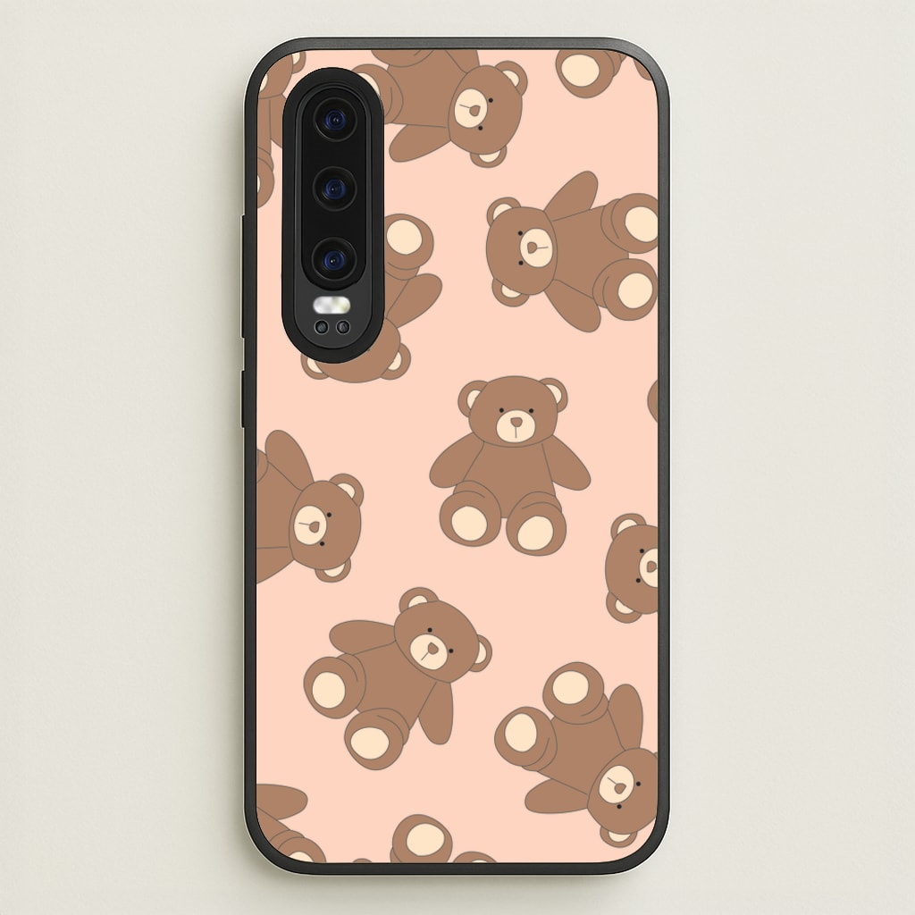 Cartoon Brown Bear Pattern - Clean Girl Aesthetic Phone Case for Huawei P30