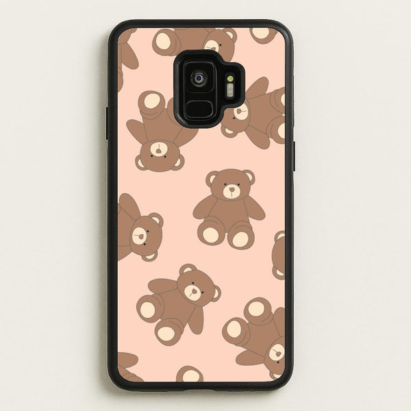 Cartoon Brown Bear Pattern - Clean Girl Aesthetic Phone Case for Galaxy S9