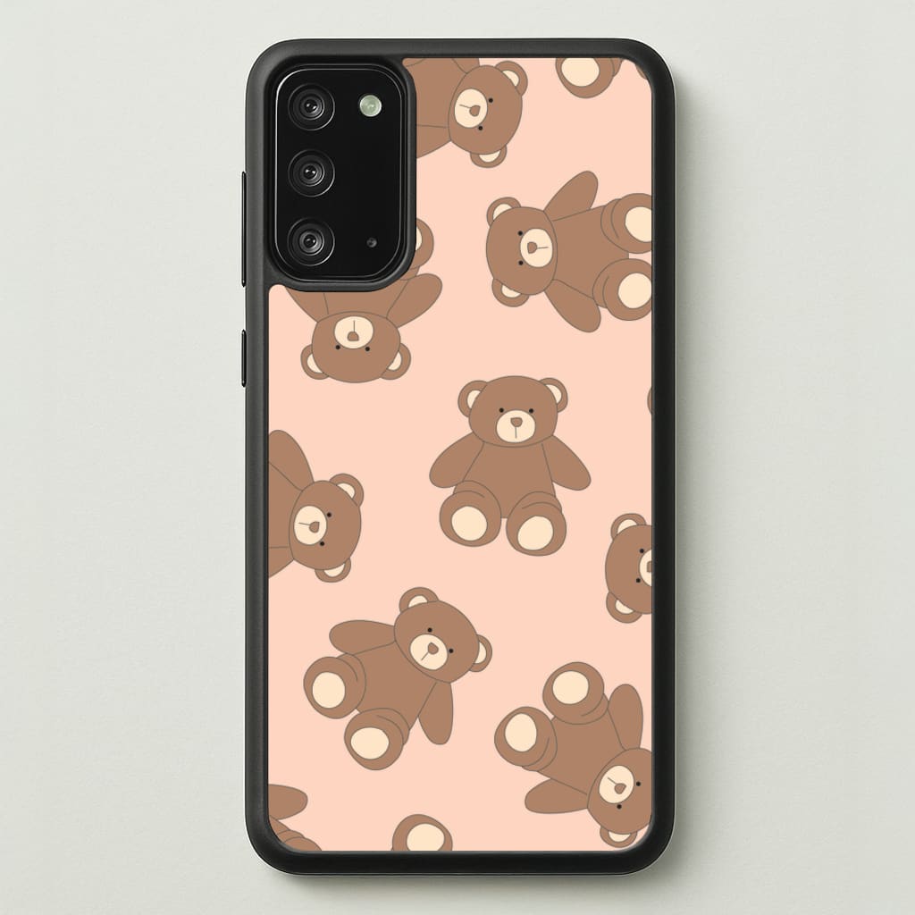 Cartoon Brown Bear Pattern - Clean Girl Aesthetic Phone Case for Galaxy Note 20