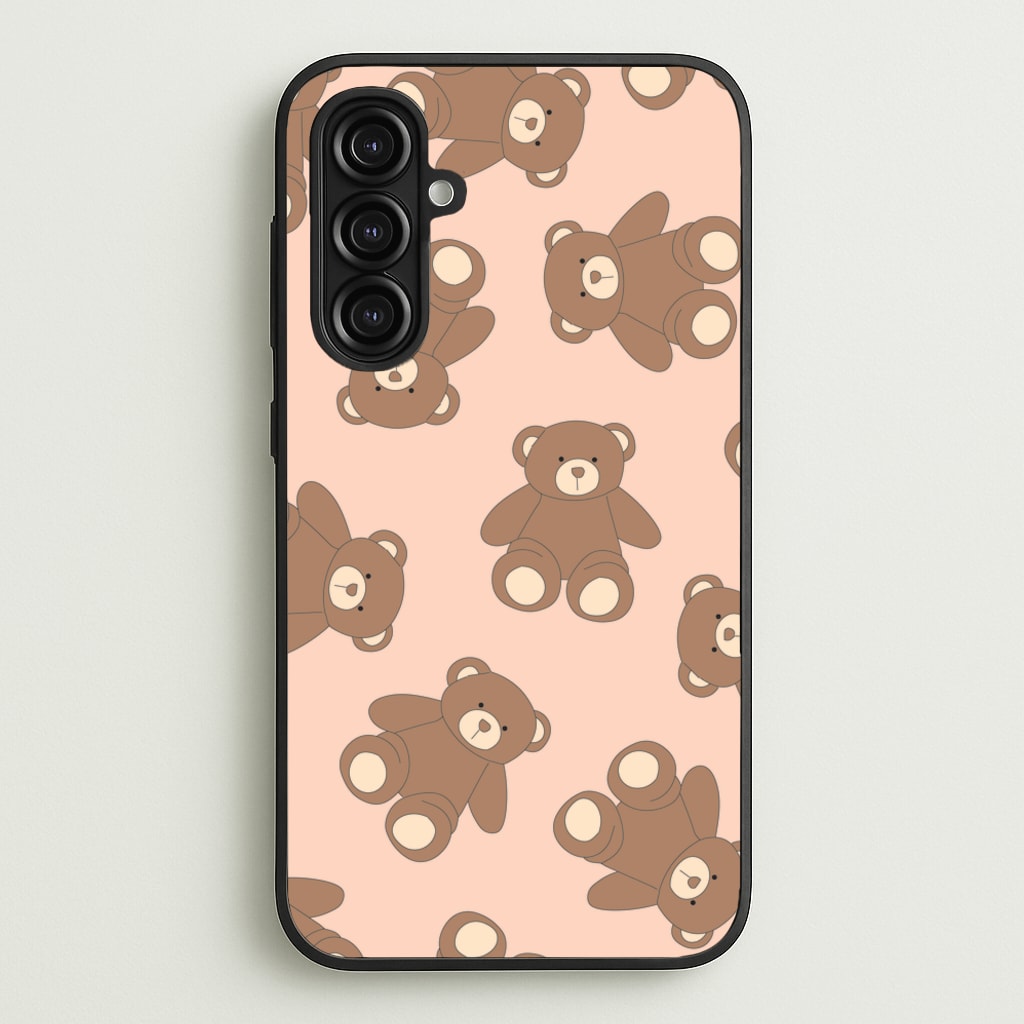 Cartoon Brown Bear Pattern - Clean Girl Aesthetic Phone Case for Galaxy A16
