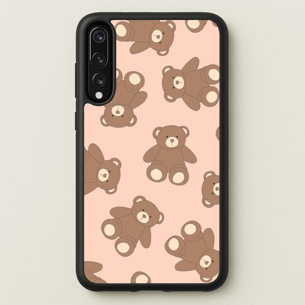 Cartoon Brown Bear Pattern - Clean Girl Aesthetic Phone Case for Huawei P20 Pro
