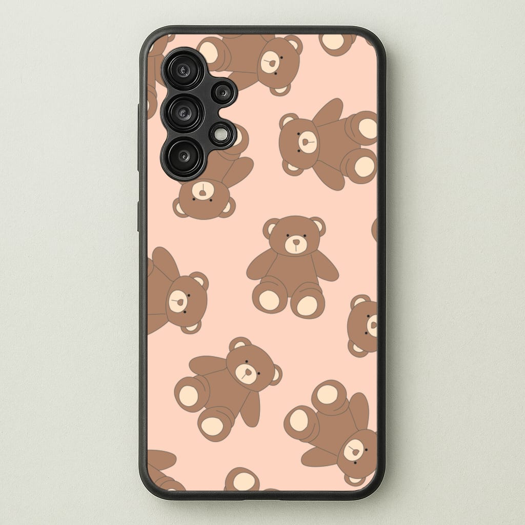 Cartoon Brown Bear Pattern - Clean Girl Aesthetic Phone Case for Galaxy A13