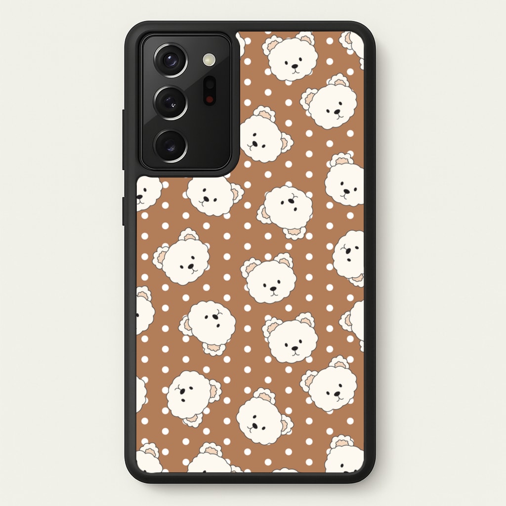 Cream Teddy Bears And Dots Pattern 2 - Clean Girl Aesthetic Phone Case for Galaxy Note 20 Ultra