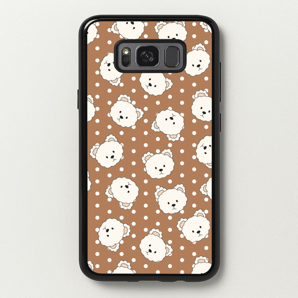 Cream Teddy Bears And Dots Pattern 2 - Clean Girl Aesthetic Phone Case for Galaxy S8